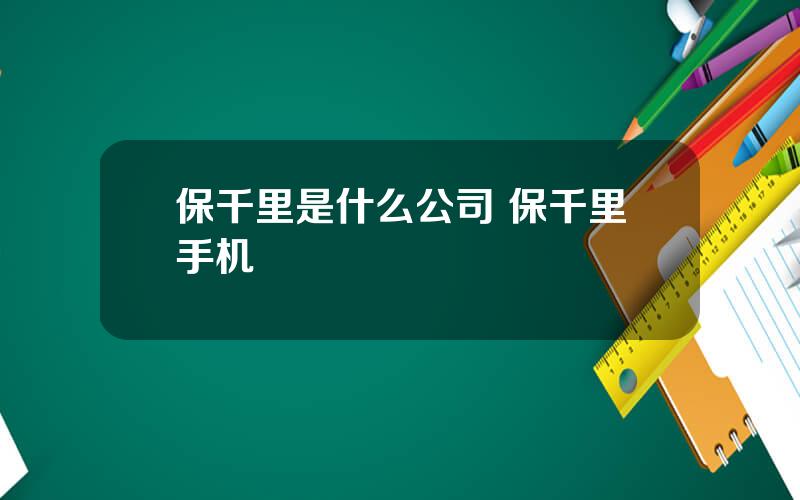 保千里是什么公司 保千里手机